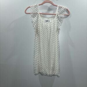 Luisa Ricci Made in Italy 100% Silk Polka Dot Ruffle Sleeve Blouse Size Small